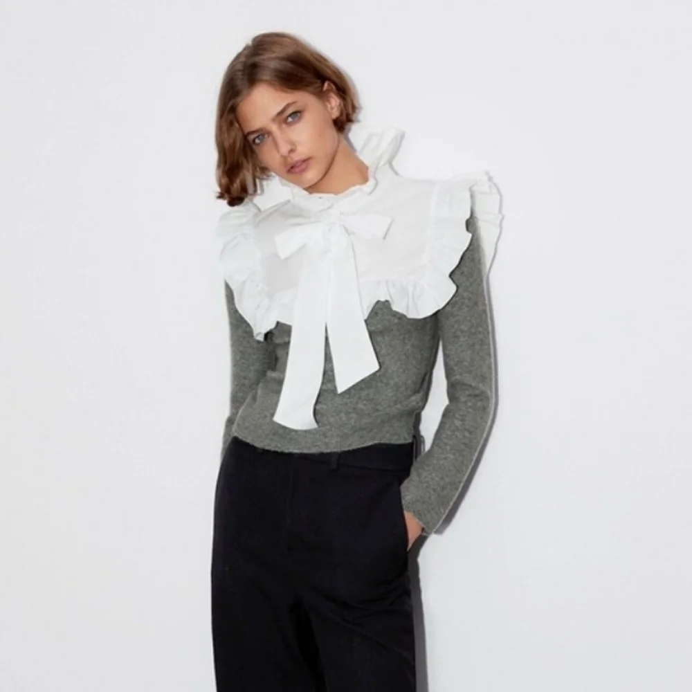 Zara Combination Knit Sweater Top Size M - Picture 1 of 8